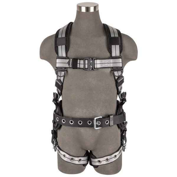 Safewaze PRO+ Slate Construction Harness: Alu 1D, Alu QC Chest, TB Legs, L 020-1199